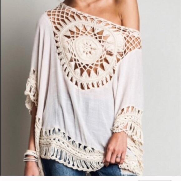 Last one ! Ivory boho tunic Cable Knit - Picture 2 of 3