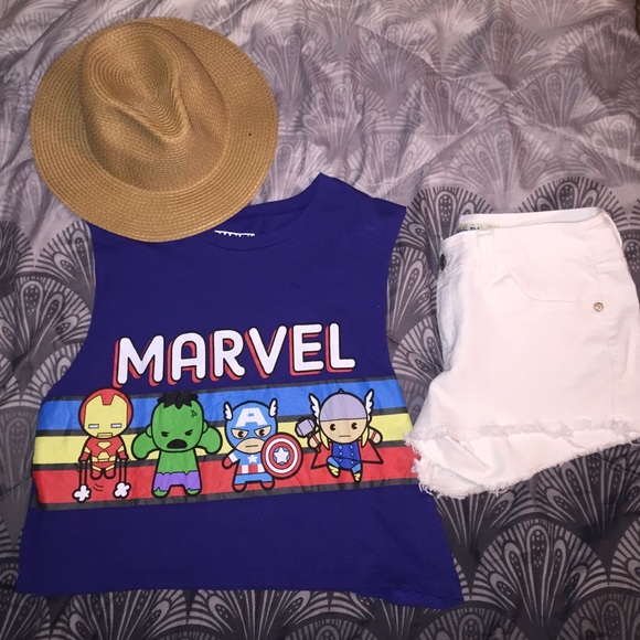 Marvels blue crop top