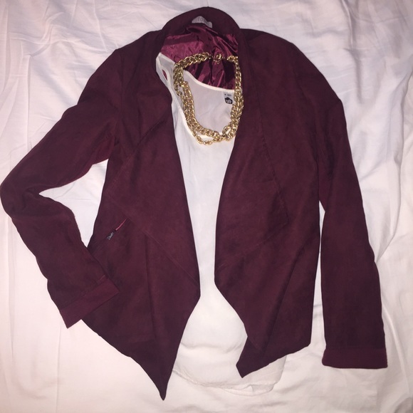 Tobi Maroon Draped Jacket
