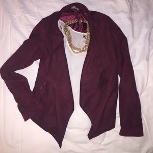 Tobi Maroon Draped Jacket