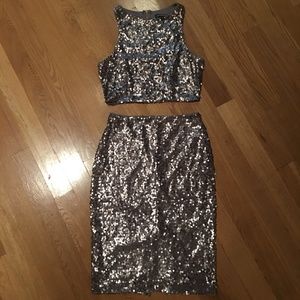 Express Two-Piece sequin dress