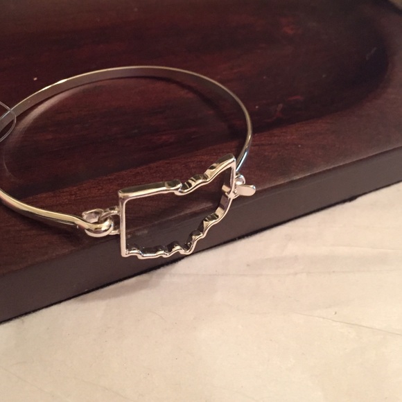 Silver Ohio State Outline Bracelet - Picture 2 of 2