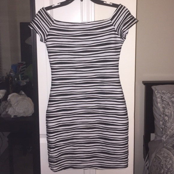 Wet seal black & white striped dress