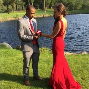 Jovani plunging neckline gown