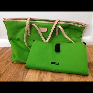 Green Kate spade diaper bag