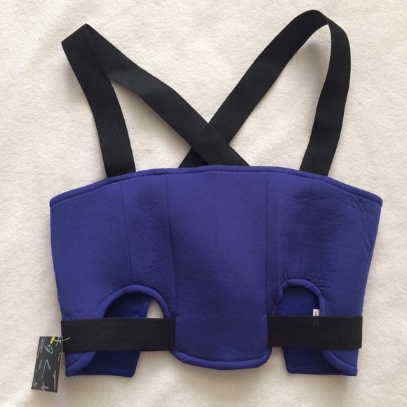 NWT Nastygal Blue Crop Top With Cut Outs Small