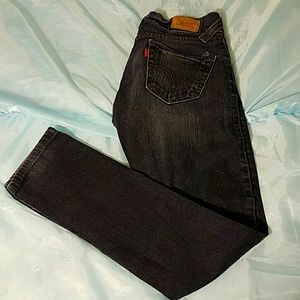 Levi's dark blue slouch skinny jeans