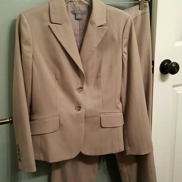 Tan pants suit