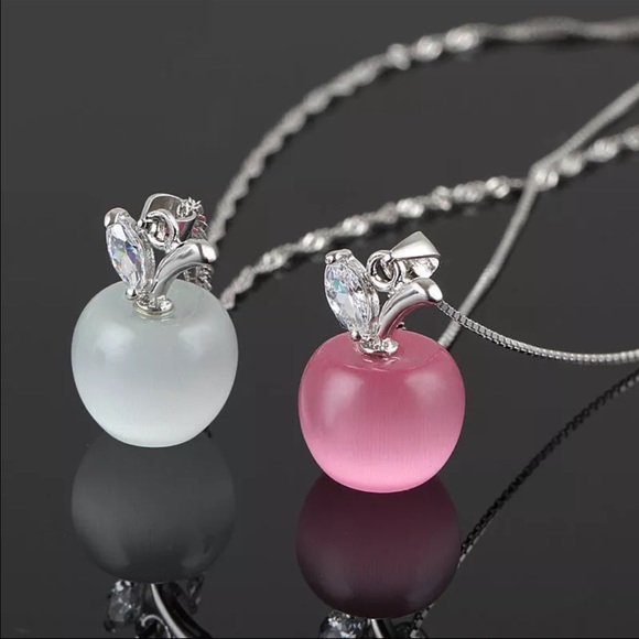 Pink Fashion Silver Plated Clavicle Necklace Charm - Picture 2 of 2