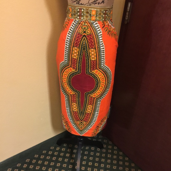 Dashiki pencil skirt
