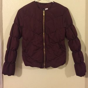Burgundy Puffer Jacket