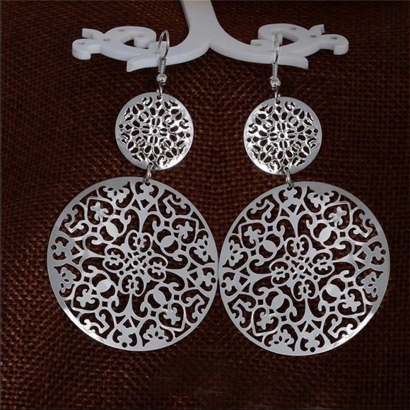 Jewelry - Silver Plated Laser Cut Earrings