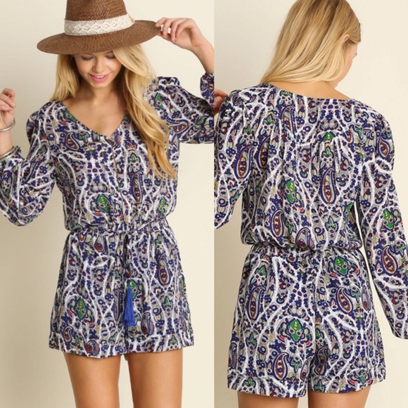 Long Sleeve Tassel Romper - Picture 2 of 3