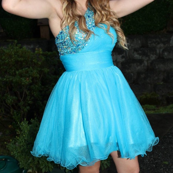Blue Short Formal Dress - Picture 2 of 3