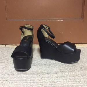 Black Platform Wedges