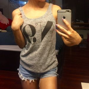 No 9 grey tank top