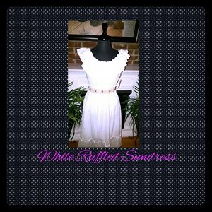 🔴$$ "NWT" White Ruffled Sun Dress