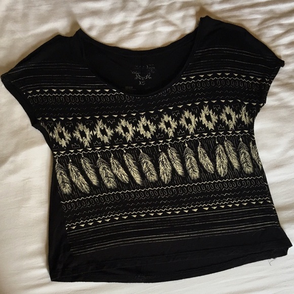 Black Patterned Empyre Crop Top