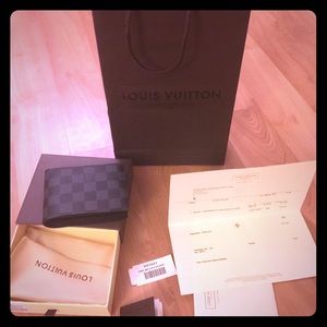 Authentic damier wallet men box dust bag