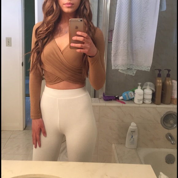 Suede V Neck Crop Top