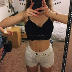 TILLYS BLACK CROCHET BRALETTE NEW WORN $10