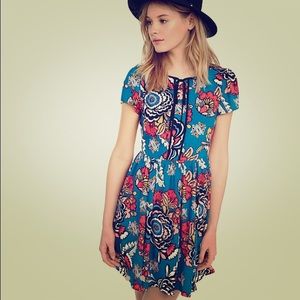 Express fit and flare floral dress.