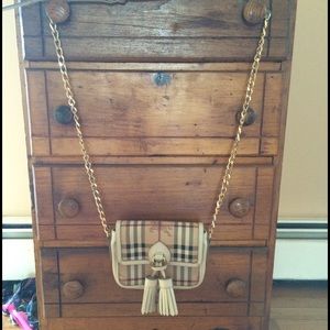 Burberry shoulder purse. Haymarket pattern
