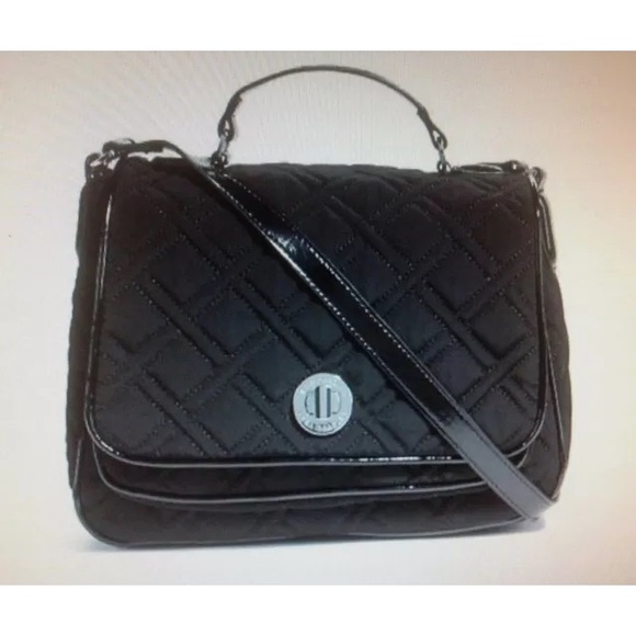 Vera Bradley turnlock crossbody in Classic Black