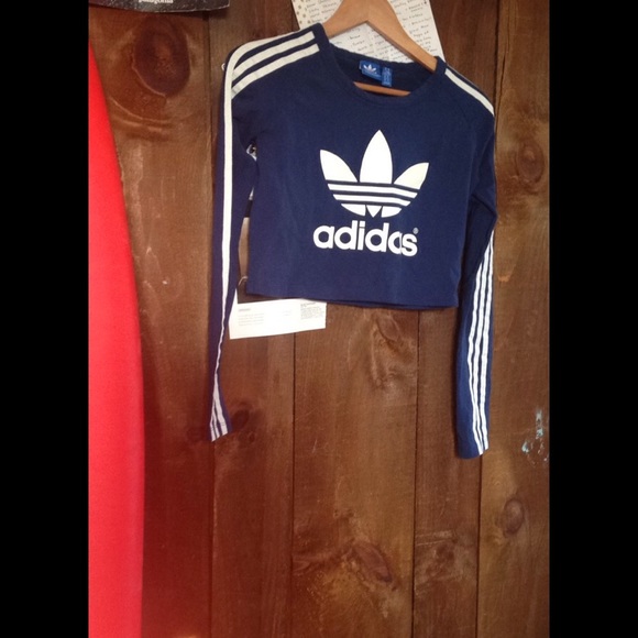 adidas navy crop top