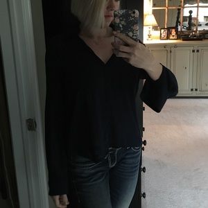 Navy blue semi sheer blouse