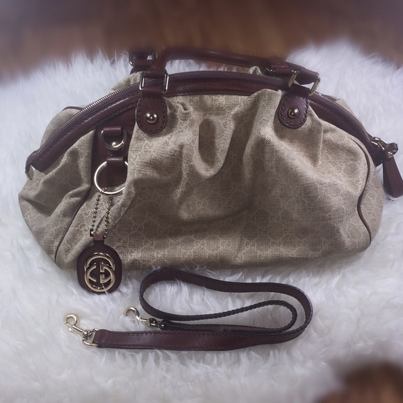 Tan Brown Gucci Sukey Boston Bag