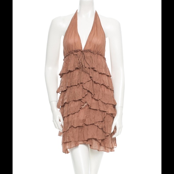 Elizabeth and James cotton ruffled halter dress