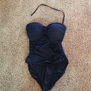 Navy blue one piece bathing suit
