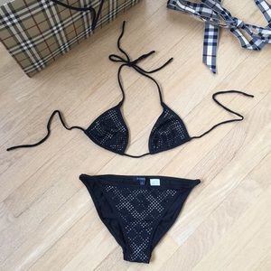 Burberry bikini black w/ metal nova check design!