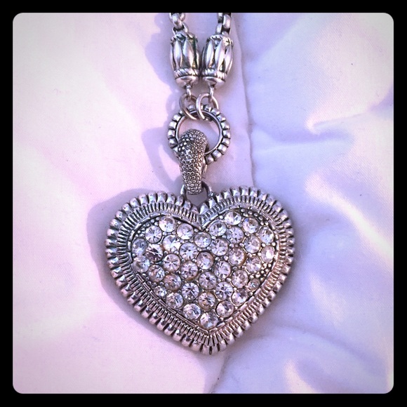 Traci Lynn Crystal Heart Necklace