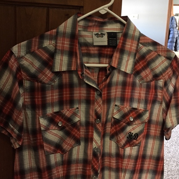 Womens Harley davidson plaid shirt