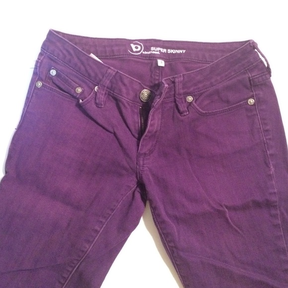 Purple jeans.
