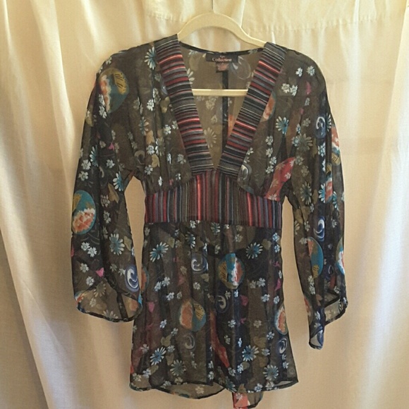 Pink Collection Tops - Pink Collection sheer blouse