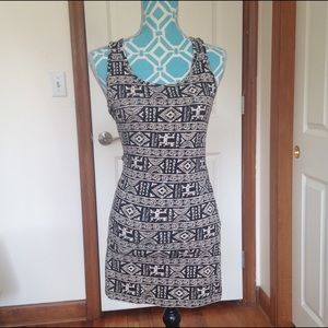 Form fitting aztec dress