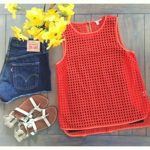 Halogen Perforated Tank Top