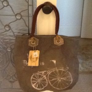 New Tote with Tags Attached Canvas Gray