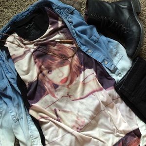 Taylor Swift Tour Tank!! Portrait front/black back