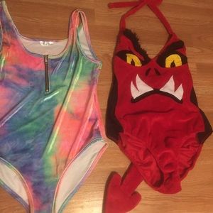 Large I Heart Raves Velvet Tie Dye Bodysuit