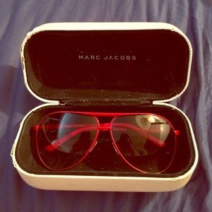 MARC JACOBS Red Aviator Sunglasses