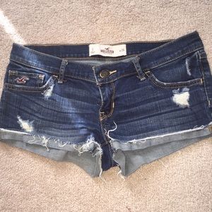 Hollister dark wash ripped shorts