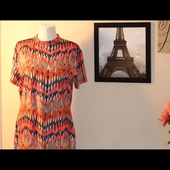 Orange/multi color dress.