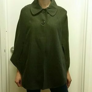 Tweed green/black cape