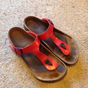 Red Gizeh Birkenstocks