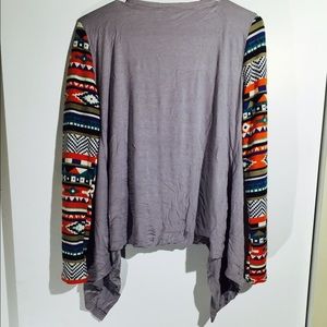 Loose Sweater with Patterned Sleeves