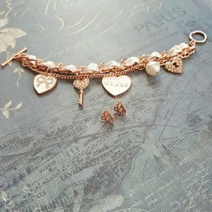 Guess bracelet and G earrings